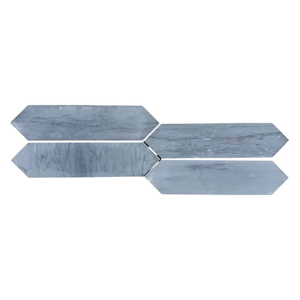Gray marble picket tile pattern of Bardiglio Imperiale Marble 3’’ X 12’’ Mosaic