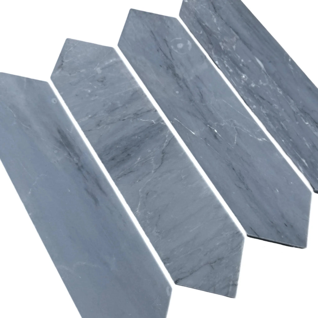 Gray Bardiglio Imperiale Marble 3’’ X 12’’ Picket Mosaic Tile displaying elegant design