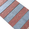 Alternating red and gray marble tiles in Bardiglio Imperiale Rojo Alicante field tile