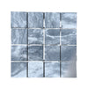 Gray and white Bardiglio Marble 3X3 mosaic tiles in an elegant pattern