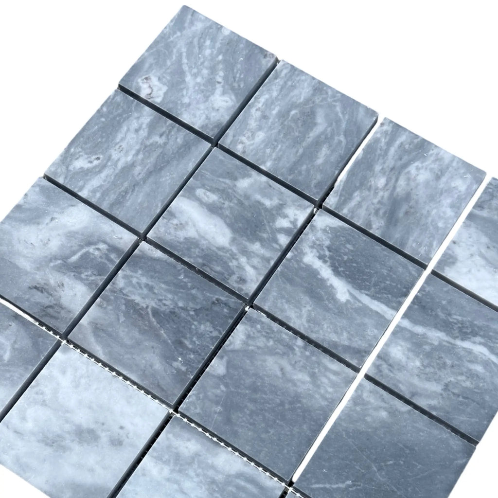 Gray and white Bardiglio Marble 3X3 mosaic tile for elegant decor