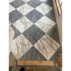 Bardiglio Nuvolato 18x18 polished marble diamond-patterned tiles