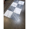 Gray and white Bardiglio Nuvolato marble tiles in 18x18 checkered pattern