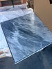 Rectangular Bardiglio Nuvolato marble slab with dark blue-grey color and prominent white veining
