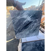 Square dark gray Bardiglio Nuvolato marble slab with prominent white veining