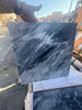 Square dark gray Bardiglio Nuvolato marble slab with prominent white veining
