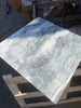 Polished Bardiglio Nuvolato gray marble square with white and dark gray veining