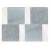 Gray and white checkered tile pattern in Bari in Bardiglio Imperiale set