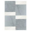 Gray and white marble tile pattern of Bari in Bardiglio Imperiale and Carrara White Set