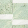 Green marble tile pattern featuring Bari in Ming Green and Carrara White set