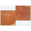 Red marble tiles from Bari in Rojo Alicante 12X12 and Bianco Dolomite 4X12 set