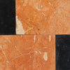 Polished marble tile pattern of Bari in Rojo Alicante and Nero Marquina set
