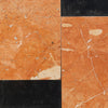 Orange and black marble tiles in Bari in Rojo Alicante and Nero Marquina set