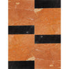 Orange and black marble pattern in Bari in Rojo Alicante 12X12 and Nero Marquina 4X12 Set