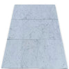 Gray marble floor tiles featuring Bari in Rosso Levanto and Carrara White set