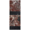 Rectangular marble panel featuring red and black sections, Bari in Rosso Levanto set