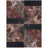 Red and black marble tile pattern of Bari in Rosso Levanto and Nero Marquina set