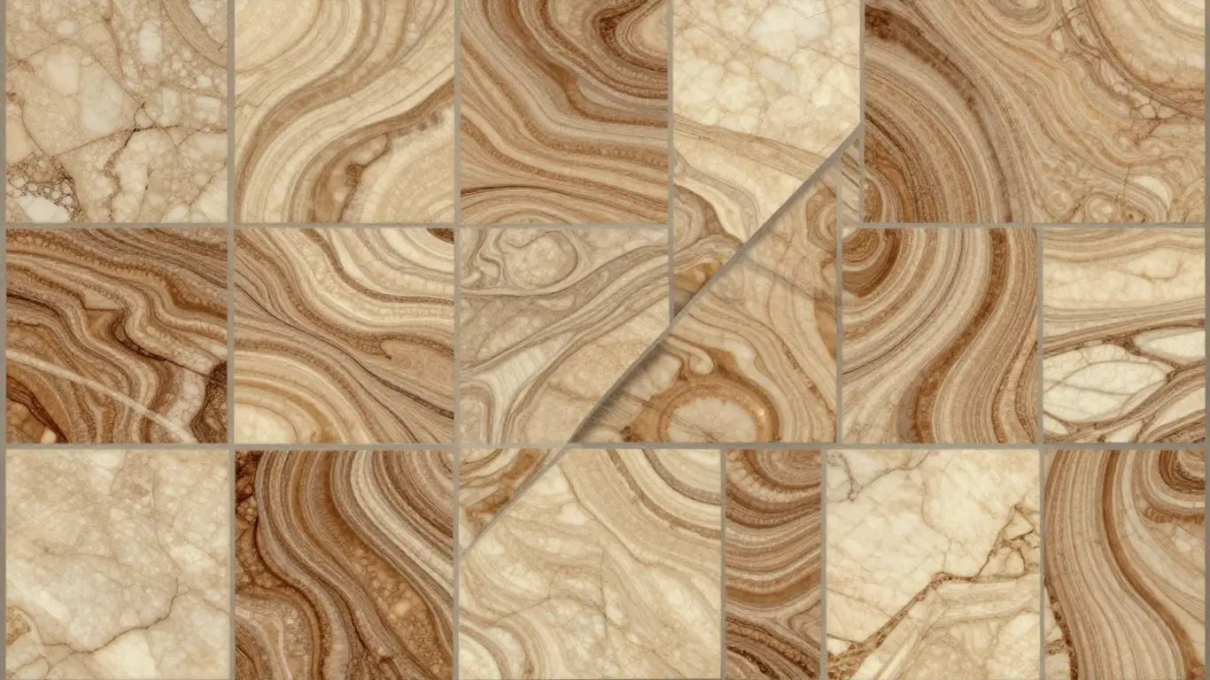 Cappuccino marble mosaic tiles sketch