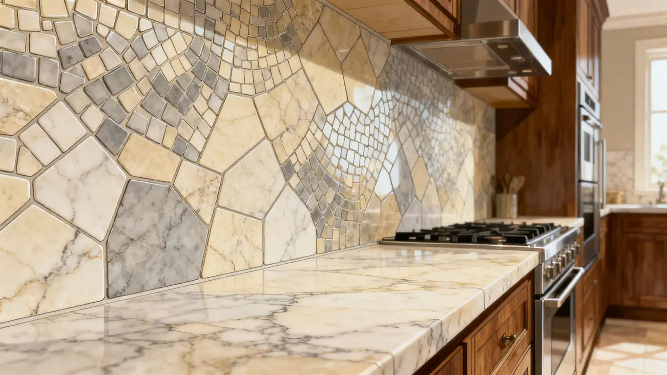 Luxurious kitchen backsplash detail