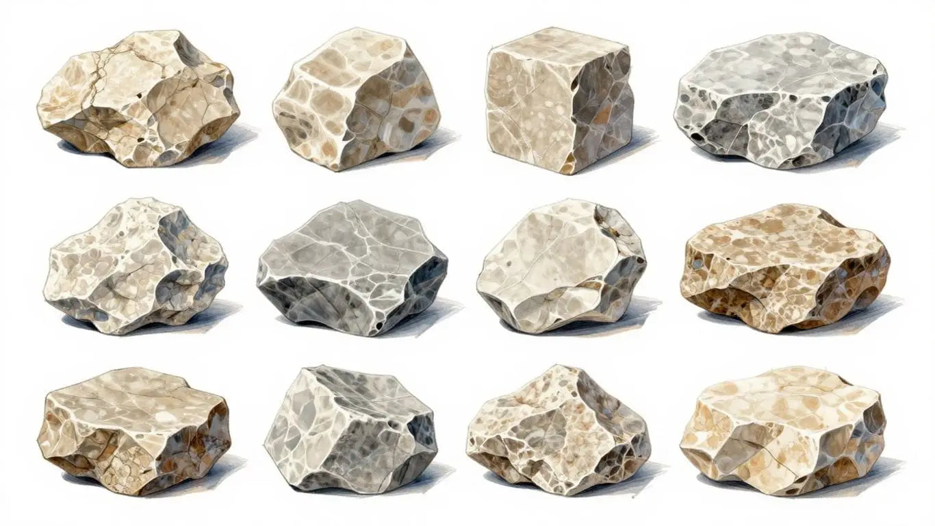 Limestone textures and finishes sketch
