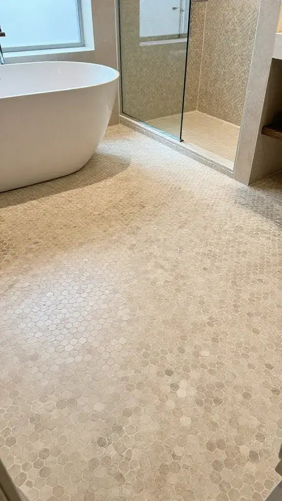 Miniature Hexagon Mosaic Floor Tiles