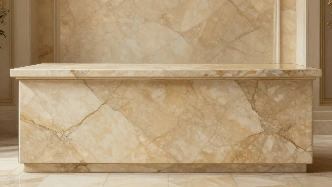 Botticcino marble sketch in a luxurious interior.