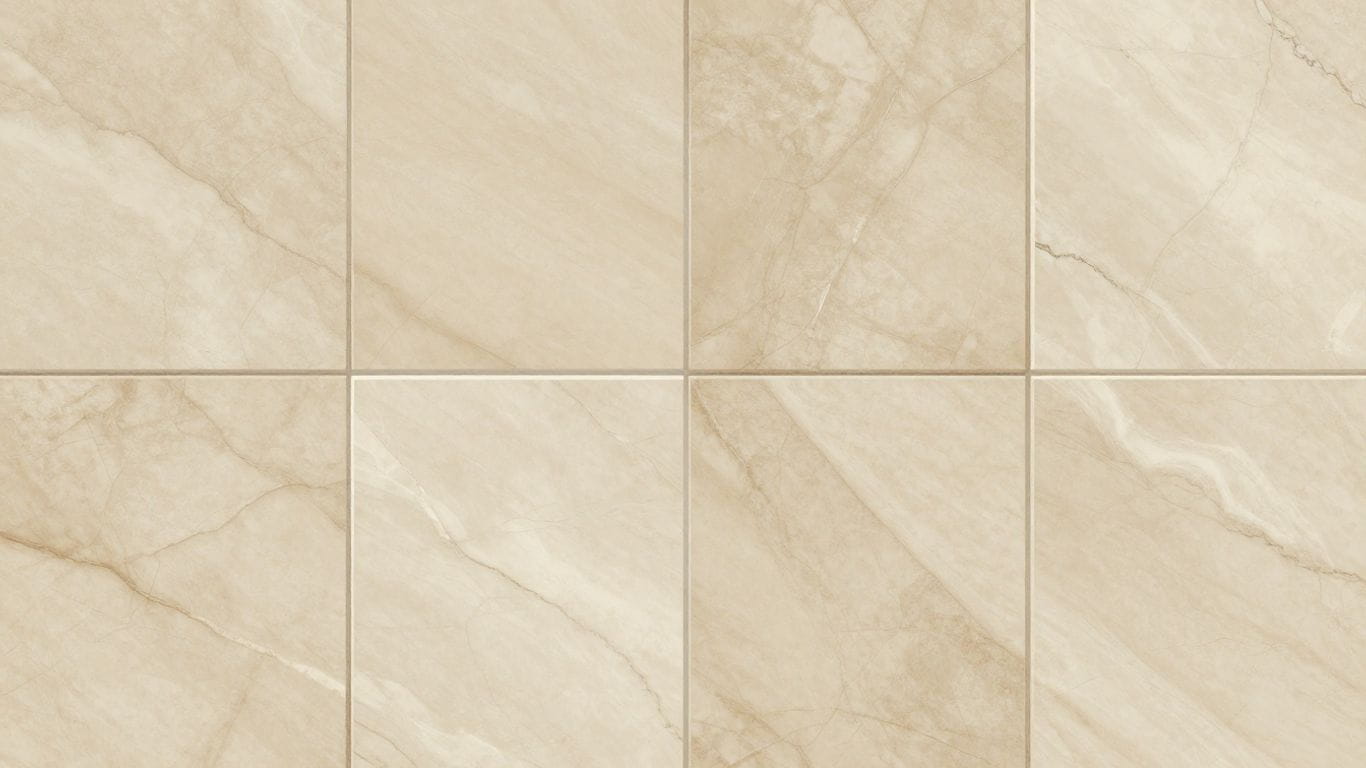 Beige marble tiles with subtle veining and polished finish.