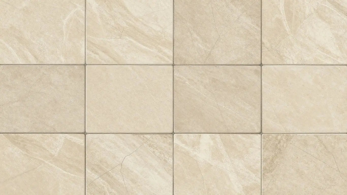 Crema Balkan Limestone tiles with warm tones and subtle veining.