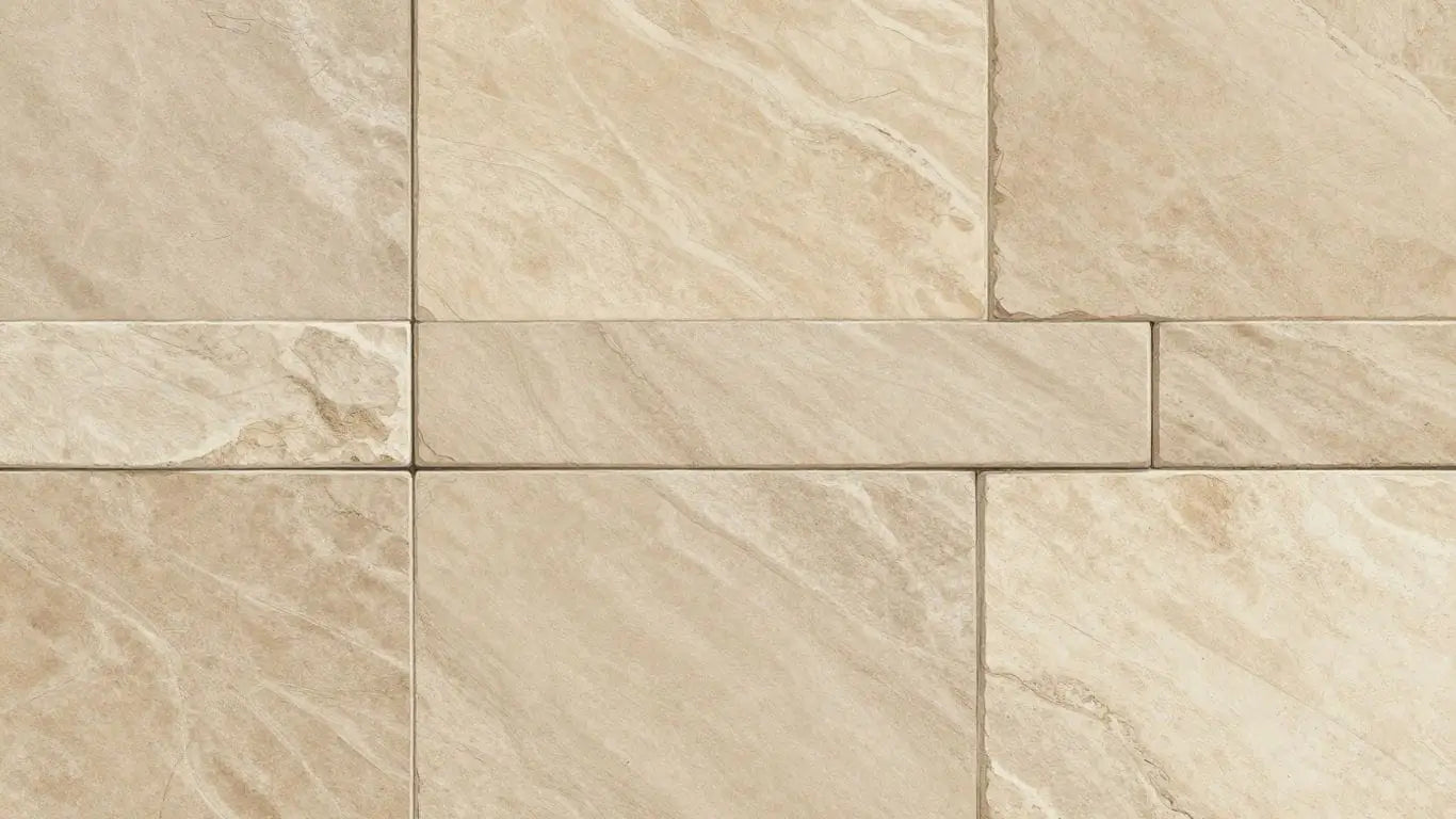 Haisa Light Limestone tiles sketch with natural earth tones.