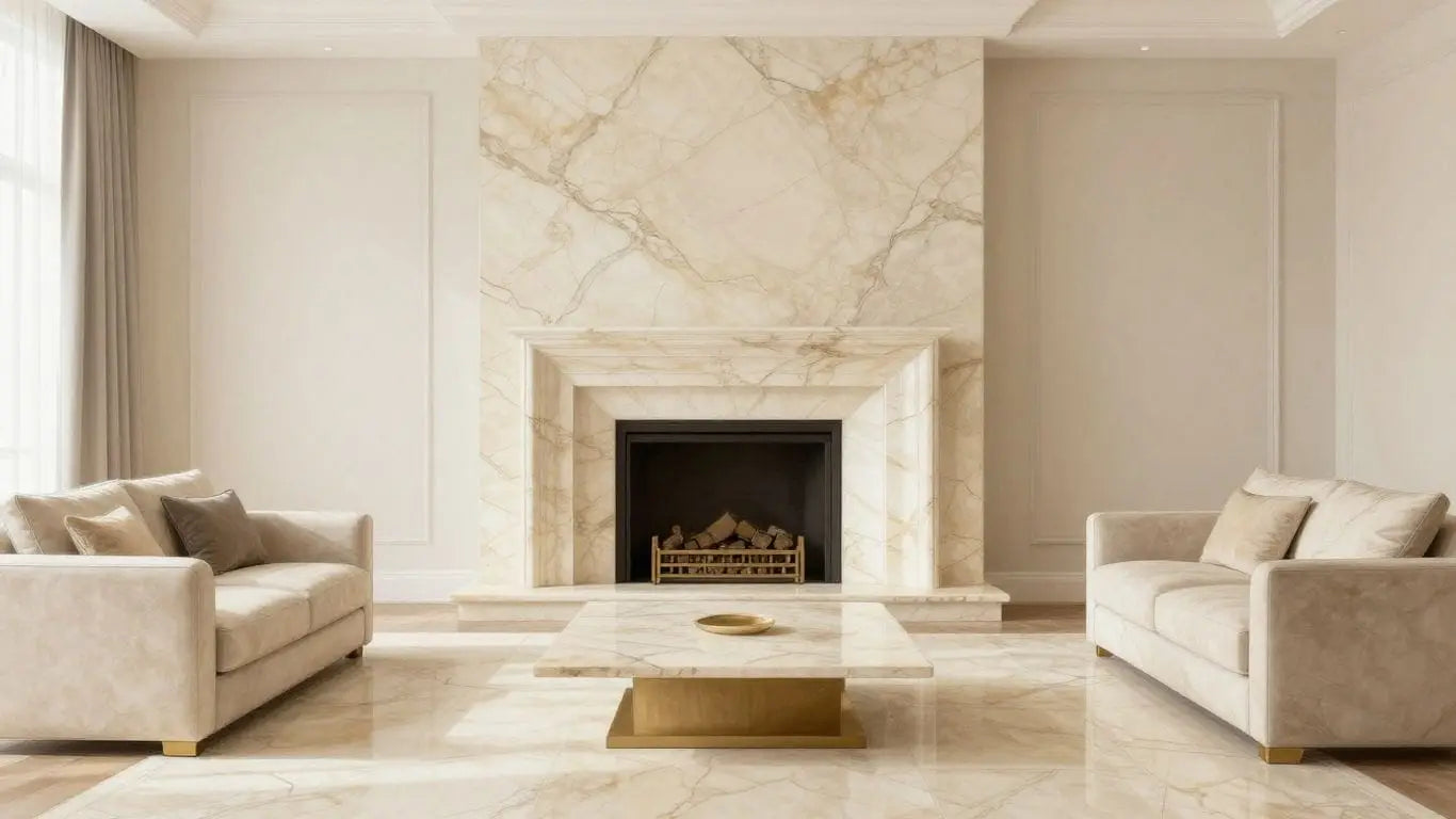 Elegant beige marble in a home interior sketch.