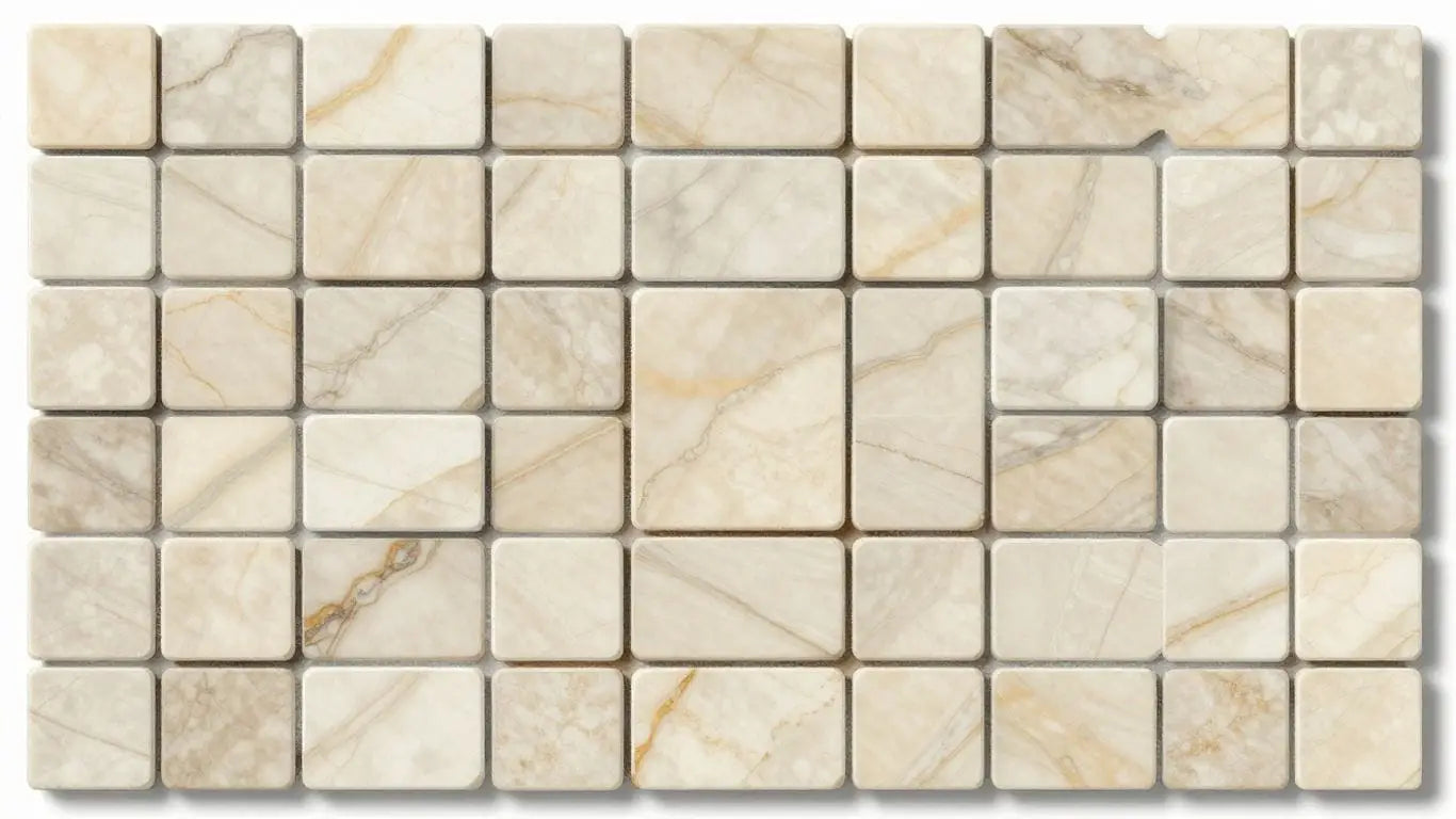 Crema Marfil marble mosaic tiles sketch
