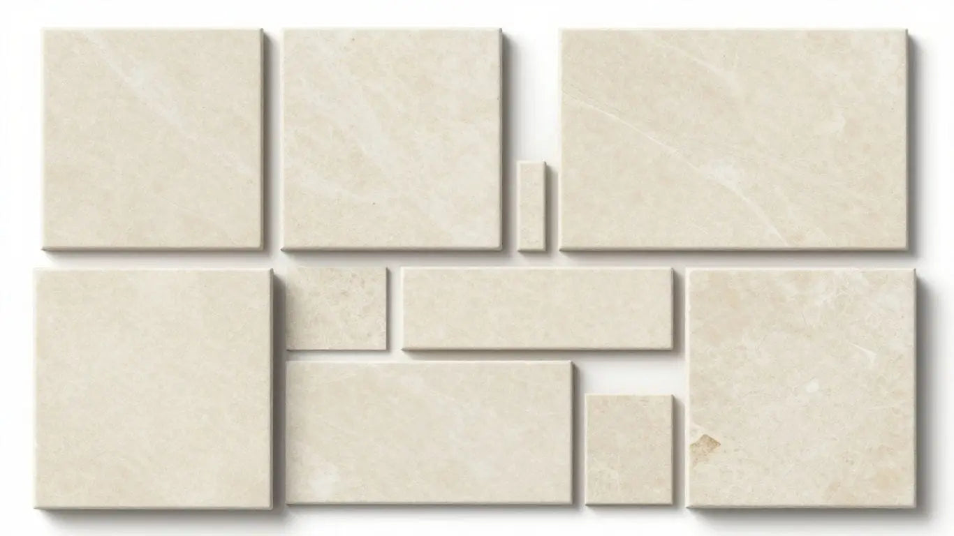 Ivory Light Travertine Tiles Collection Sketch