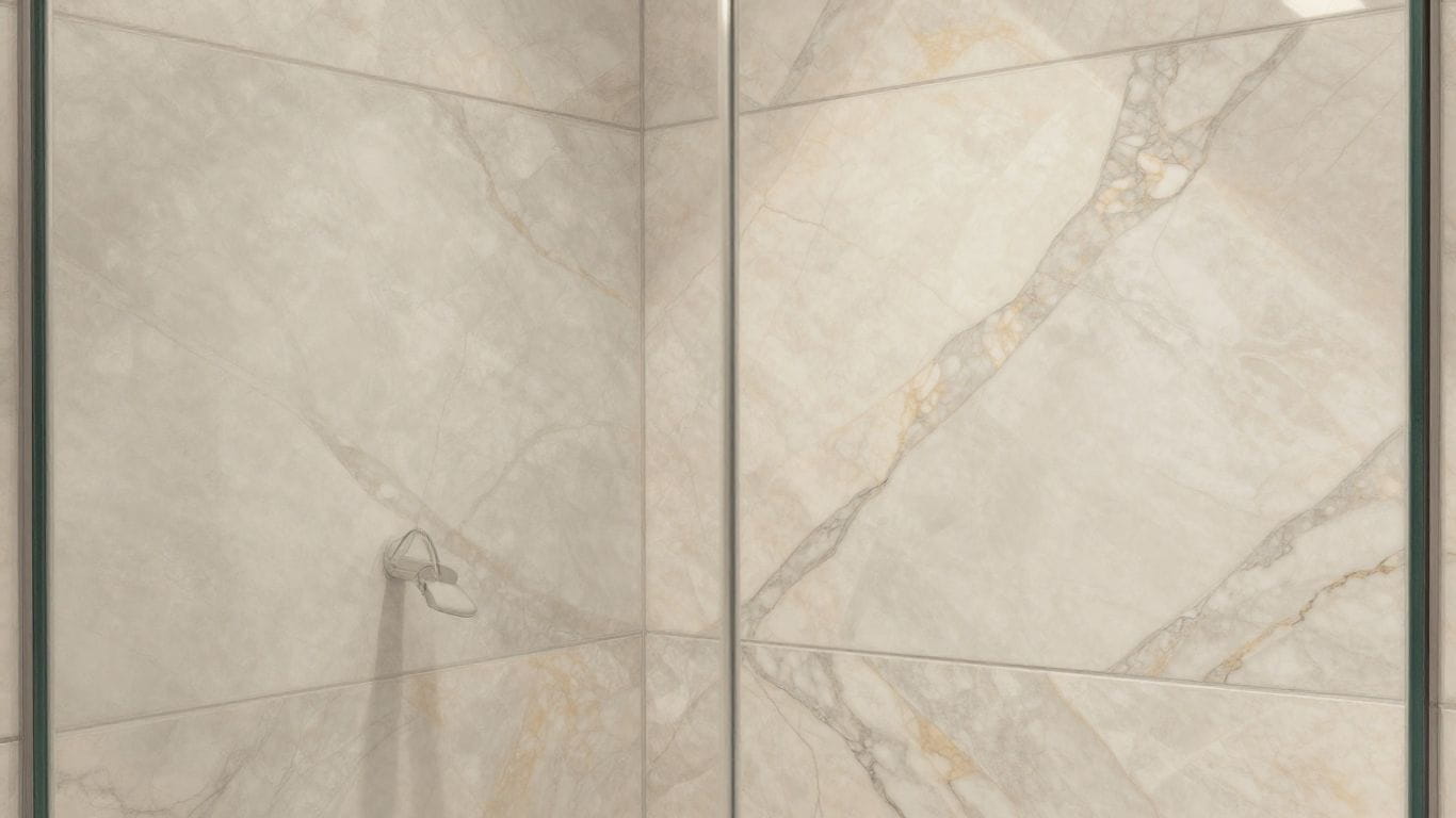 Sketch of elegant marble shower walls
