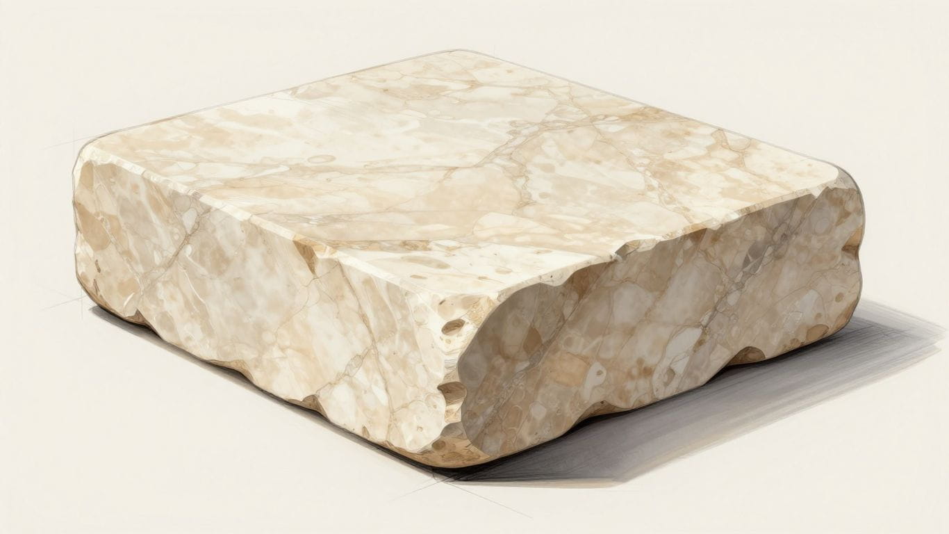 Crema Marfil marble slabs sketch