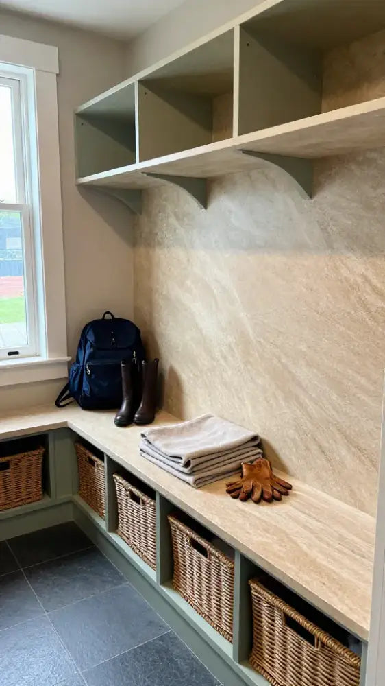 Custom Mudroom Bench Tops