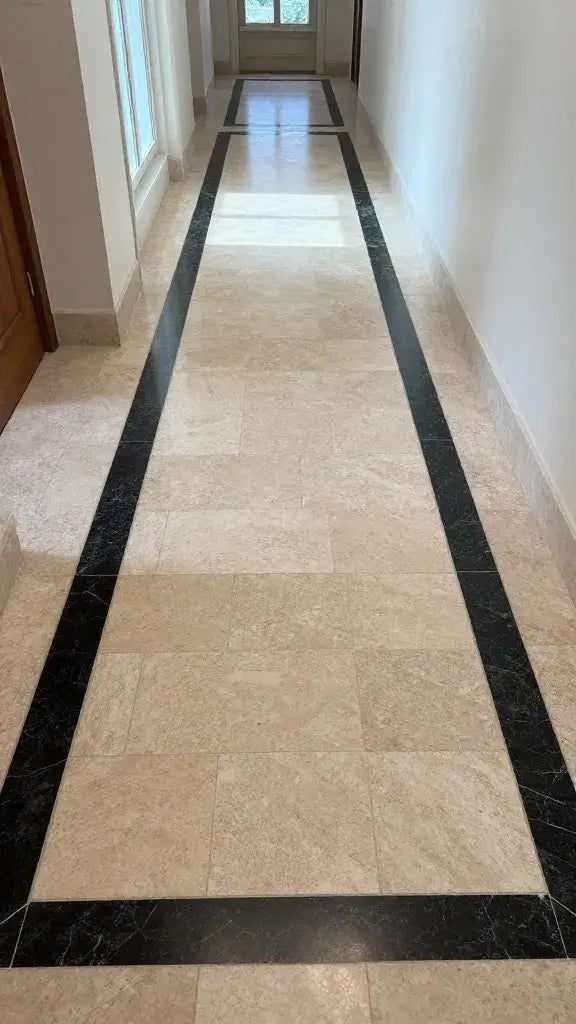 Bordered Stone Hallway Runners