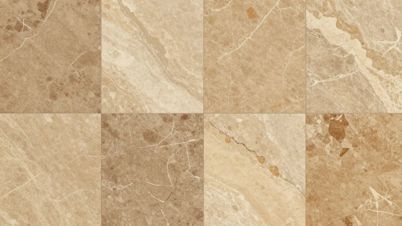 Scabos travertine tiles with earthy tones and natural veining.