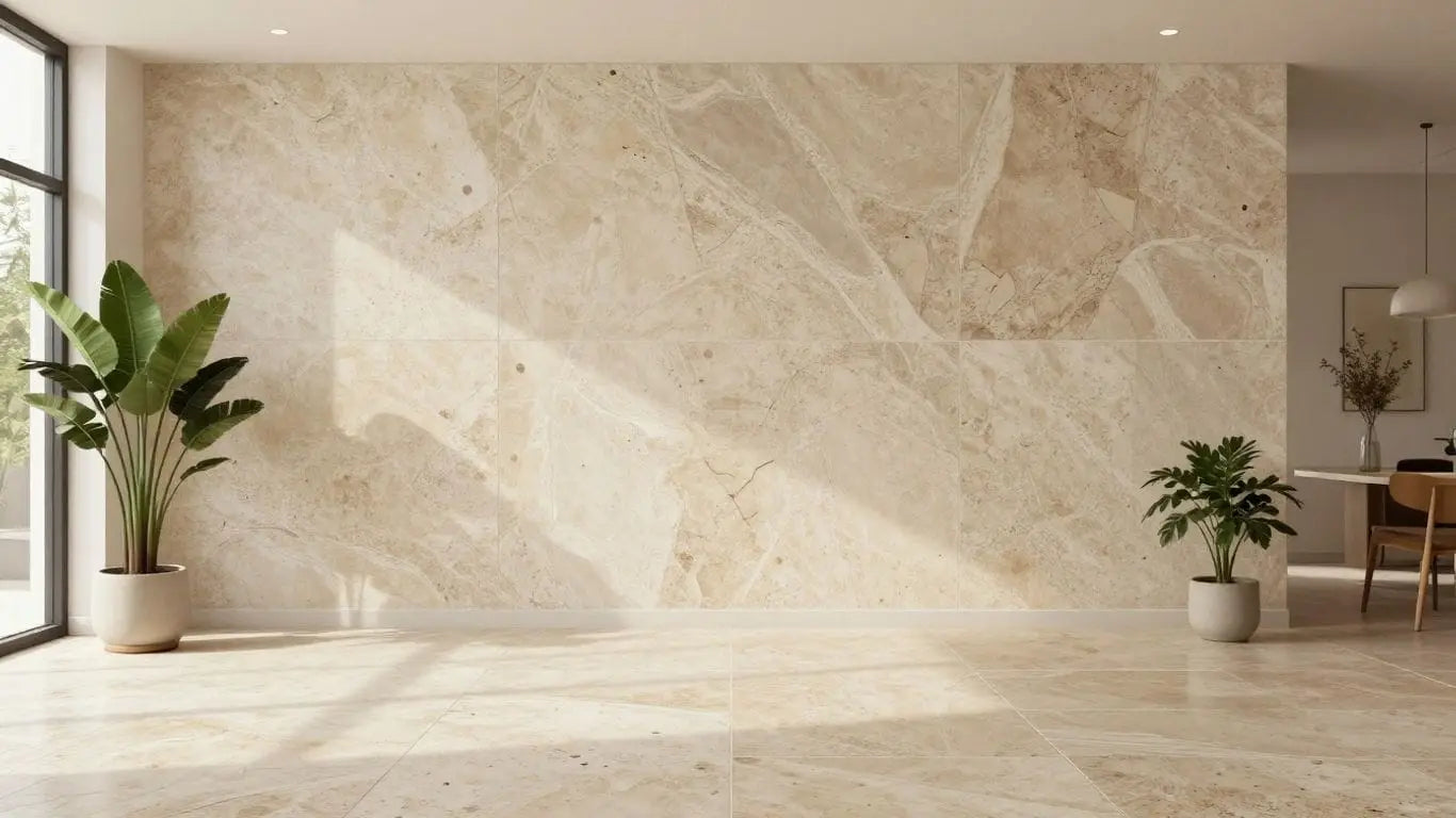 Sketch of travertine stone in modern interior design