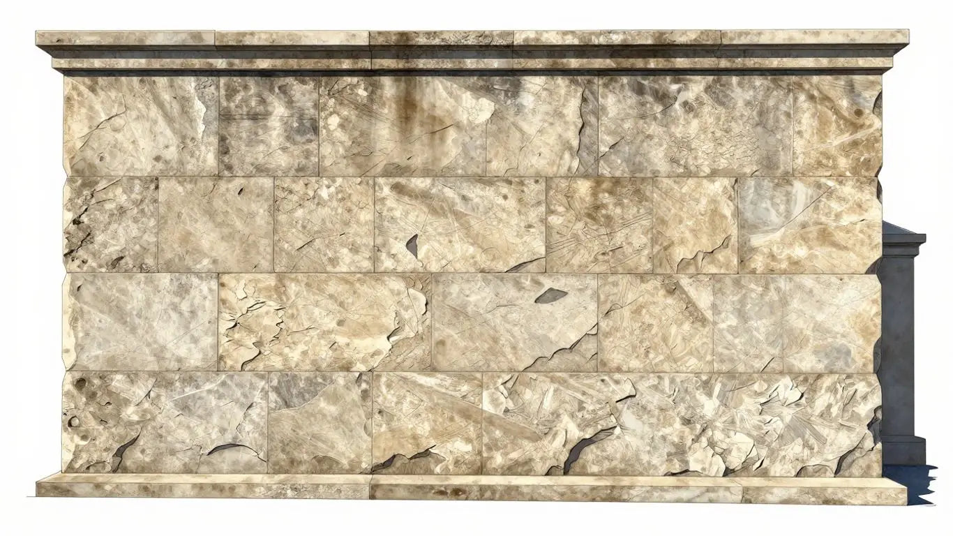 Limestone building facade sketch