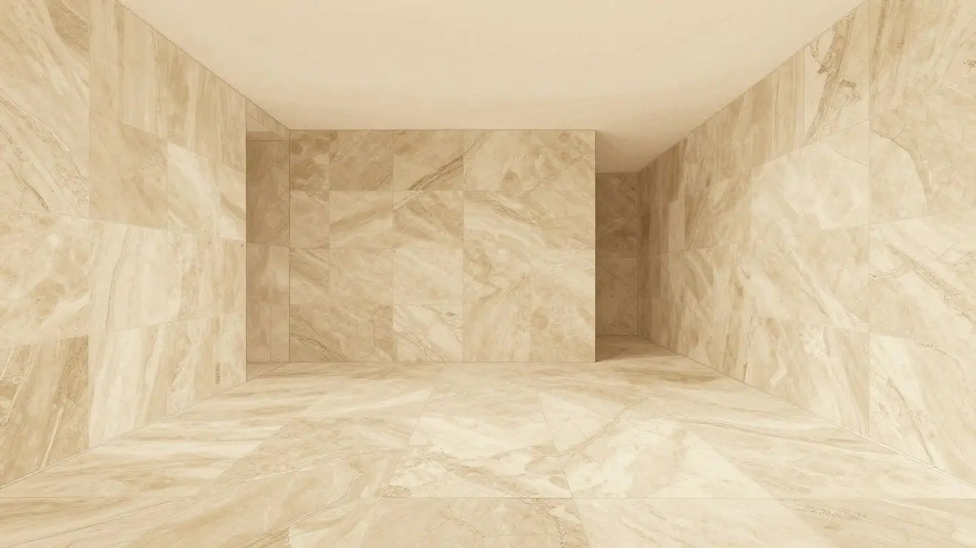 Mocha cream limestone interior sketch