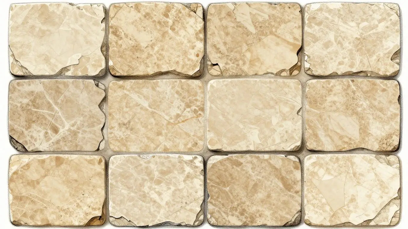 Sketch of Roman Beige Limestone tiles