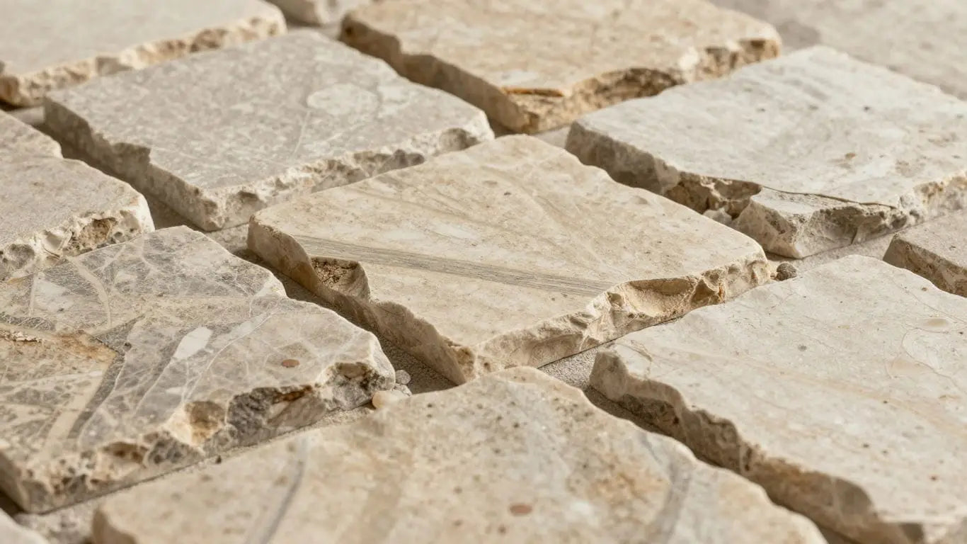Alabastrino travertine tiles with rustic vein cut