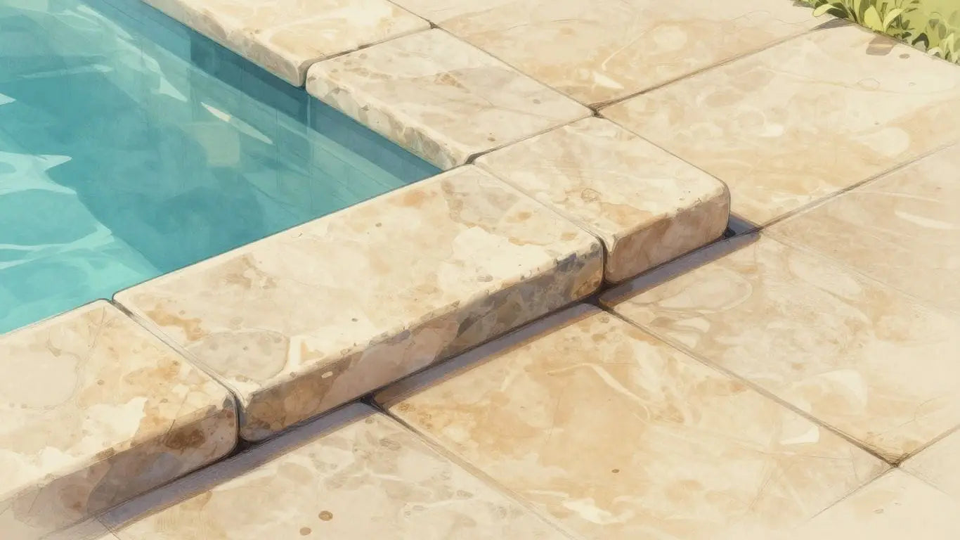 Noce Travertine pool coping sketch