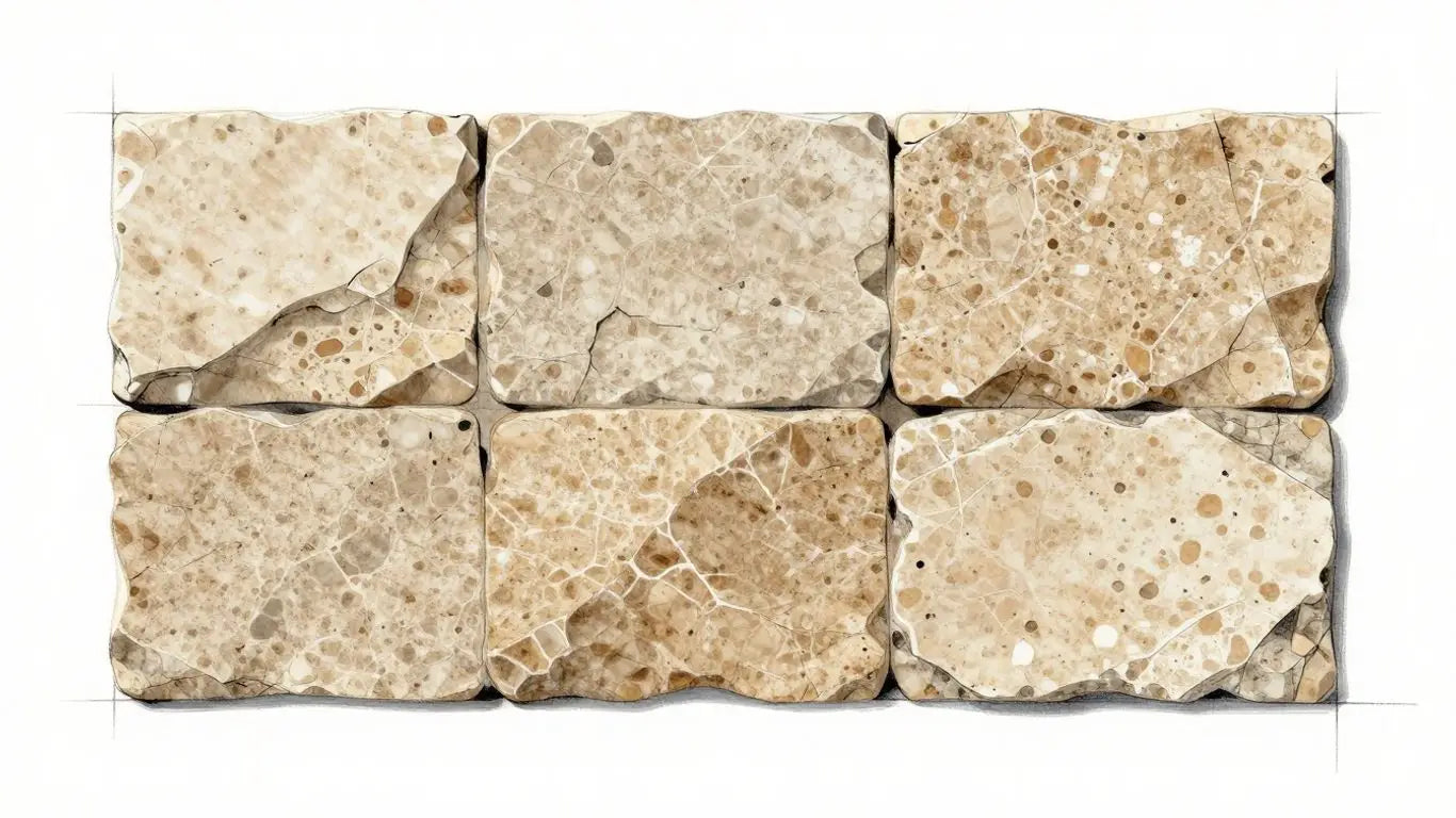 Scabos travertine tiles sketch