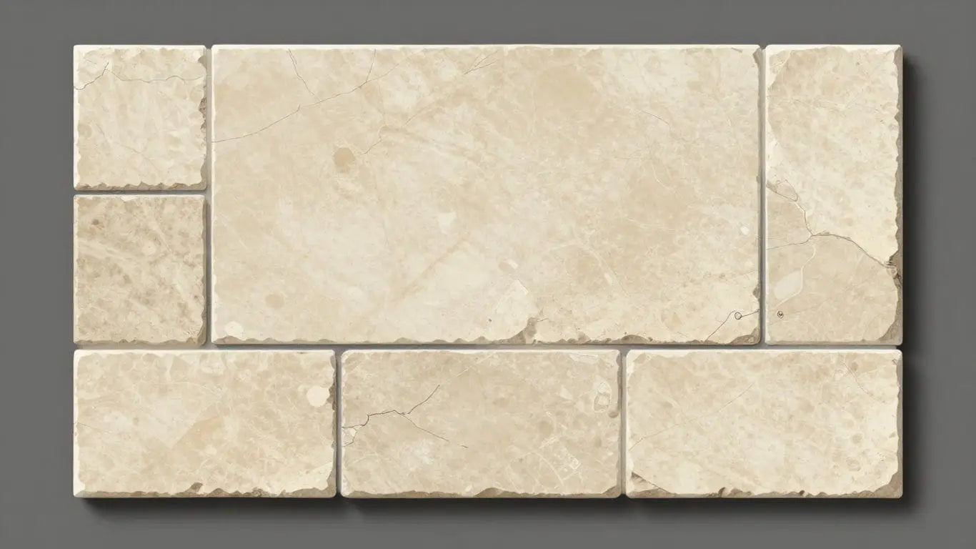 Perlino Crema limestone tiles sketch