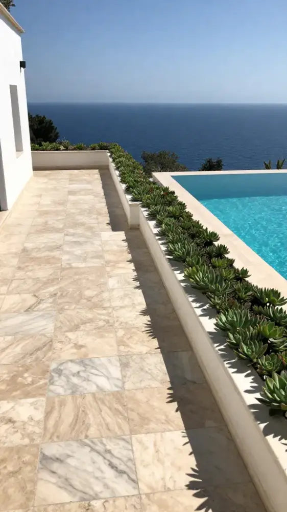 Outdoor Terrace Borders in Mediterranean Villas