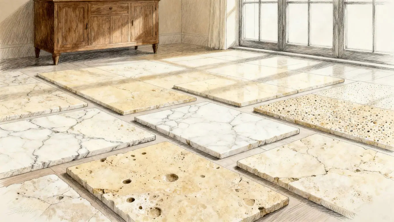 Classic travertine floor patterns