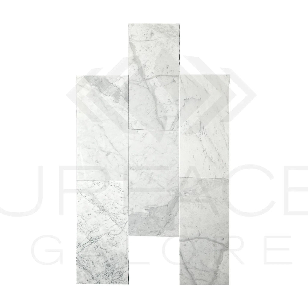 White marble mosaic tiles of Bianco Carrara Standard 12X24 Polished Marble Tile