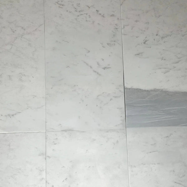 Bianco Carrara 12X24 Polished Marble Tile on white marble floor tiles