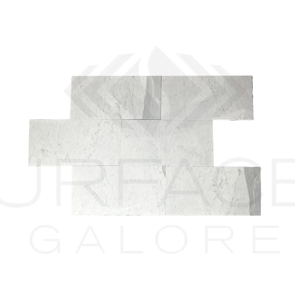 White stone veneer tiles of Bianco Carrara Standard 12X24 Polished Marble Tile